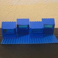 LEGO Panels Walls Blue w/ Windows 4 x 6 x 6 (4pc) (2000 - 2001)