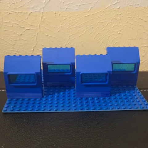 LEGO Panels Walls Blue w/ Windows 4 x 6 x 6 (4pc) (2000 - 2001)