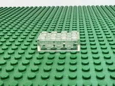 1960s LEGO Trans-Clear Brick 2x4 no Cross Supports 'Pat Pend'- Old Logo #3001old
