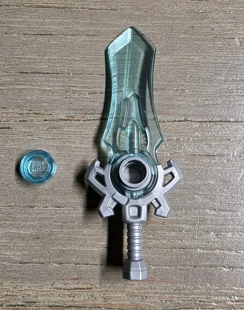 New LEGO Large Logan's DREAMZzz Sword, Flat-Silver and Trans-Light Blue