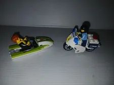 Lego Police Motercycle and Police Lego Figure & Powerboat & Figure