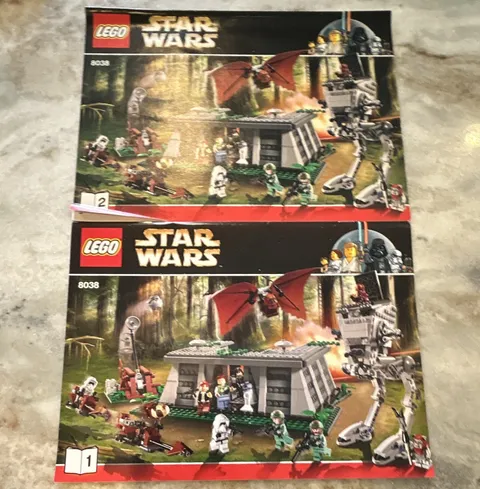 LEGO Star Wars 8038 Battle of Endor Manual Booklets 1 & 2 English 2009