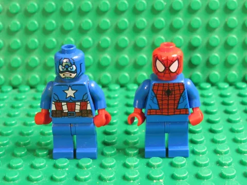 Lot 2 Lego Marvel Super Heroes Minifigures Captain America + Spider-Man AS46