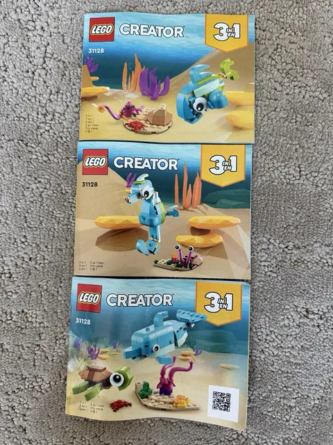 LEGO 31128 Creator 3 in 1 Instruction Manuals Complete Dolphin Turtle