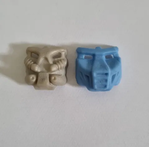 Rare LEGO Figure Bionicle Mask Krana Blue Metallic Light Gray Y2K