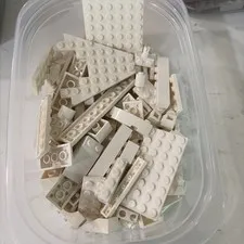 LEGO White Lot Mixed Bricks 120+ 1x1 1x6c Curves Plates Special Etc - See Desc