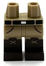 Lego New Minifig Pants Legs w/ Dark Brown Boots Black Belt Pockets Part