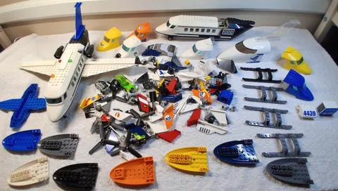 LEGO Plane Helicopter Tails Wheels Cockpit Fuselage Propellers Lot