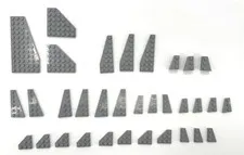 LEGO Light Gray Wedge Plate Replacement Parts 30 + Pieces 30356, 6106, 50305 +