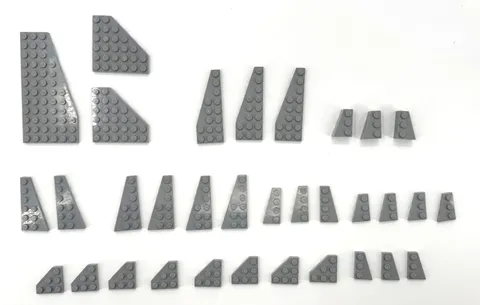 LEGO Light Gray Wedge Plate Replacement Parts 30 + Pieces 30356, 6106, 50305 +