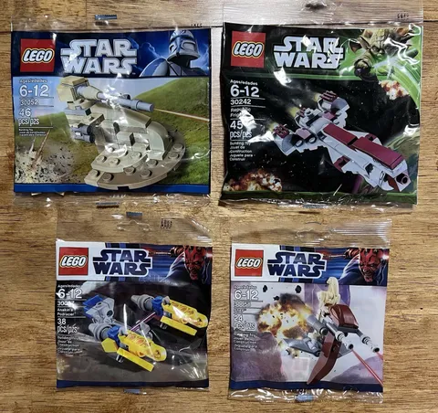 New Sealed LEGO Star Wars Polybag 4 Set Lot 30052 AAT 30242 GWP 30058 STAP 30057