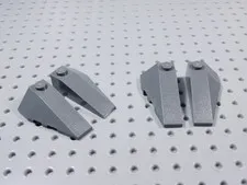 LEGO Lot of 4 Dark Bluish Gray 4x2 Wedge Slopes LEFT AND RIGHT BP