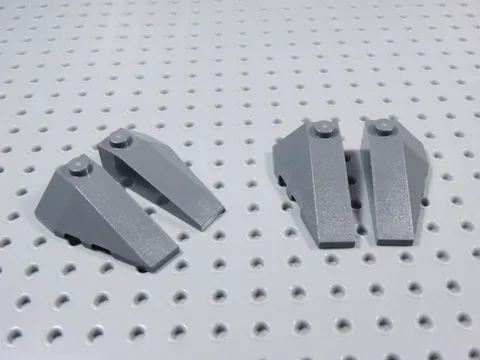 LEGO Lot of 4 Dark Bluish Gray 4x2 Wedge Slopes LEFT AND RIGHT BP
