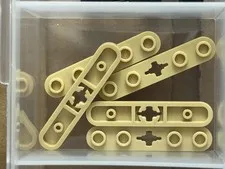 LEGO Parts - Tan Technic, Plate 1 x 5 with Smooth Ends - No 32124 - QTY 5