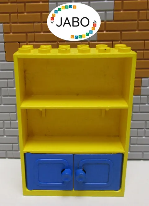 (E5/16) LEGO Fabuland 2042c01 Cabinet 2x6x7 yellow doors blue 3636