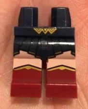 LEGO® Part 970c59pb06 - Hips and Dark Red Legs with Gold Buckle - Wonder Woman