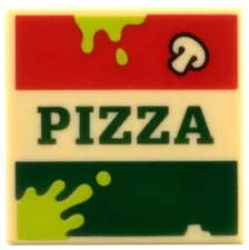 Lego NEW Trash MONSTER Minifigure TILE Tan PIZZA Box Garbage 2 x 2 71052 Part