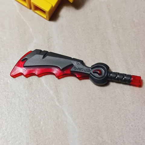 New LEGO Viking Sword Axe Trans Red Jagged Axe Thick Weapon Awesome Moon Shape