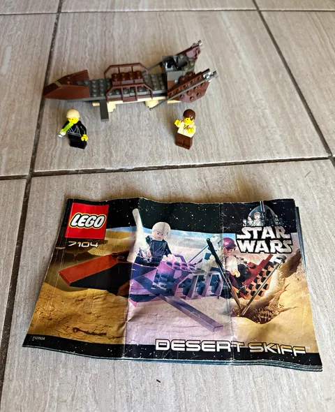 VINTAGE LEGO Star Wars 7104 Desert Skiff Set w/Instructions, Luke
