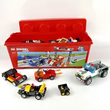 LEGO JUNIORS Easy to Build RACE CAR RALLY 10673 Retired Storage Case-SOLD AS IS