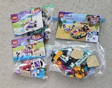 LEGO Friends 3 Set Lot 41028 41010 41390 Beach Pool Party Themed All Pieces 100%