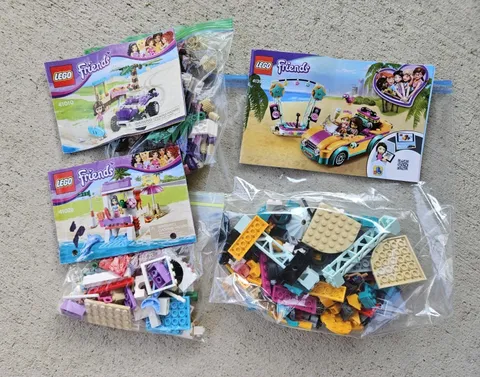 LEGO Friends 3 Set Lot 41028 41010 41390 Beach Pool Party Themed All Pieces 100%