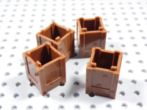 LEGO Lot of 4 Reddish Brown 2x2x2 Container Crate Minifig BG