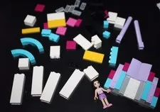 Lego Minifigure Lot Dark Hair Girl Display Curved Pillars    --NNX -=