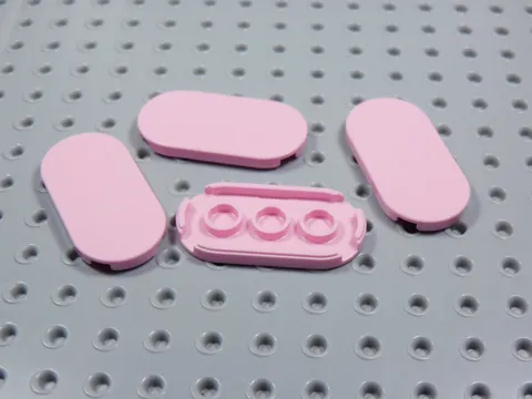 LEGO Lot of 4 Pink 2x4 Smooth Oval Tiles Plates BN