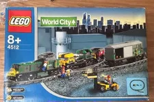 LEGO World City Cargo Train 4512 In 2003 Used Retired W/Manual As Is