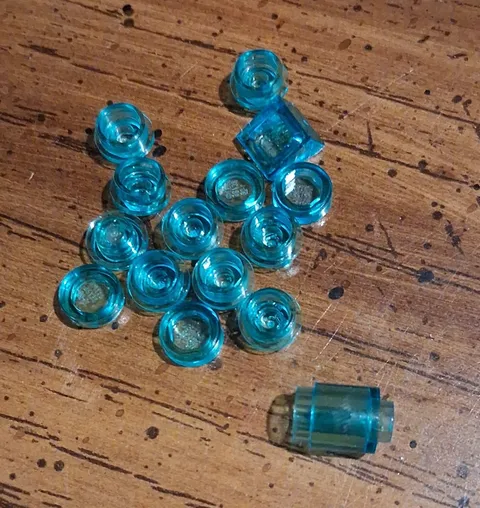 LEGO Trans-Light Blue Plastic Round Stud Parts Pieces Bulk Lot