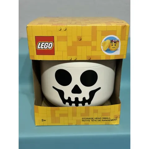 LEGO Storage Head Skeleton Skull Container Halloween Candy Bowl Small w/ Lid NEW