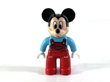 Lego Duplo Figure Mickey Mouse in Overalls Blue Shirt Red Pants 2.75" Toy