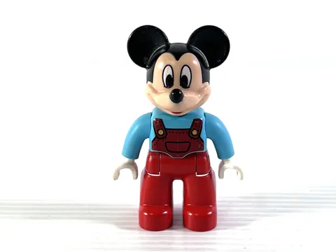 Lego Duplo Figure Mickey Mouse in Overalls Blue Shirt Red Pants 2.75" Toy