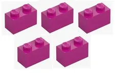 LEGO ® 5x brick 1x2 bright Reddish violet 3004 element 4519195 pink building block