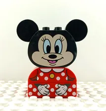 Lego Duplo Printed Brick Large Minnie Mouse Head w/blouse & hands (4) multicolor