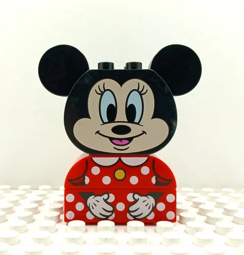 Lego Duplo Printed Brick Large Minnie Mouse Head w/blouse & hands (4) multicolor