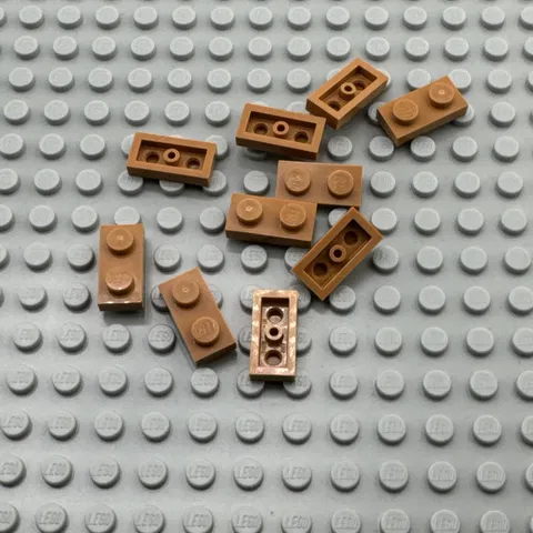 LEGO Plate - Medium Nougat - 1 x 2 - QTY x10