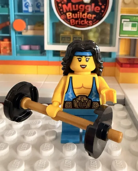Lego Weight Lifter Minifigure With Accessory