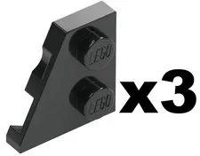 Lego Part 24299 LEFT Black WEDGE PLATES 2 x 2 Qty 3 BK1