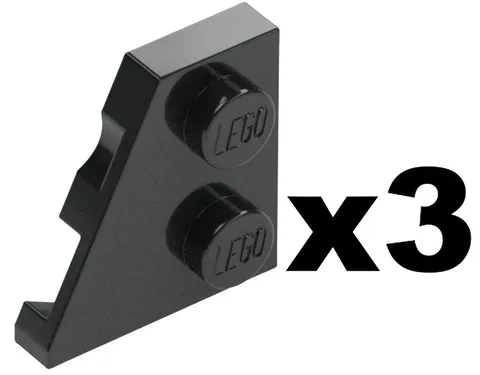 Lego Part 24299 LEFT Black WEDGE PLATES 2 x 2 Qty 3 BK1