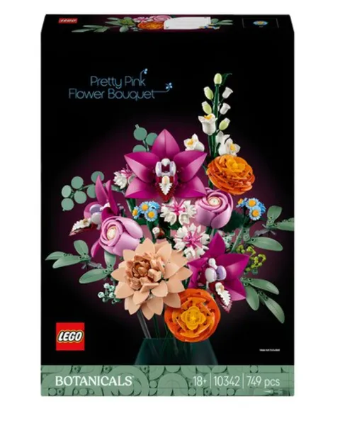 LEGO Botanicals 10342 Pretty Pink Flower Bouquet Building Set New Sealed