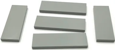 Lego 5 New Light Bluish Gray Tiles Flat Smooth 2 x 6 Parts