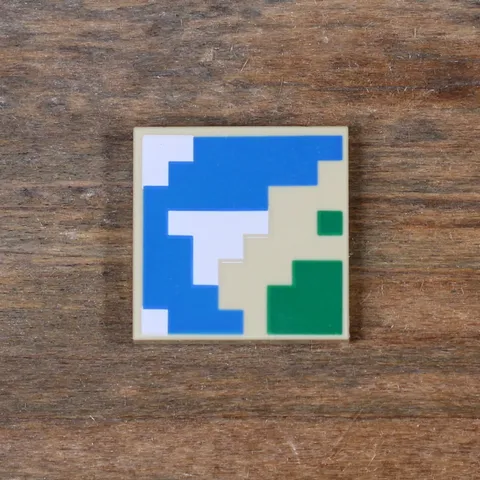 LEGO Minecraft Pixelated Map Tile 2x2 Tan 3068pb1892 Moderate Play Wear Used