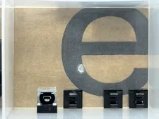 LEGO Parts - Black Tile, Modified 1 x 1 with Open O Clip - No 15712 - QTY 5