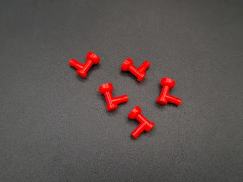 LEGO - 5x - Tap - Tap - Building Block - 1x1 - Red - Red - 4599a