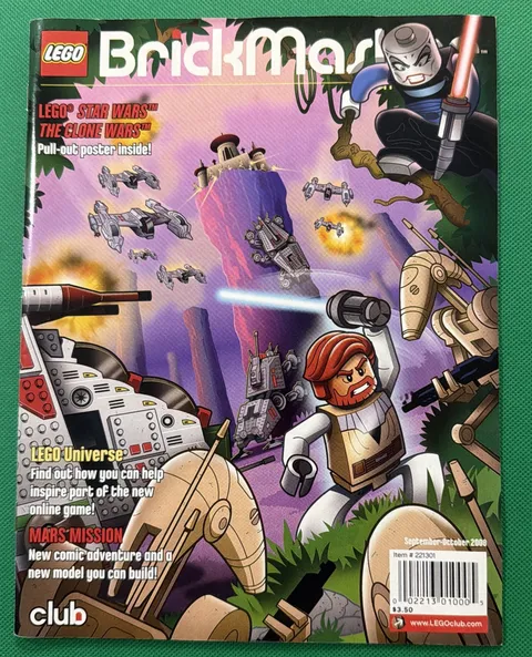 Lego Brickmaster Magazine Star Wars The Clone Wars W/ Poster Sep-Oct 2008