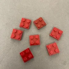 Lego 3022 Scarlet or Brick Red Replacement Parts Pieces Lot of 7