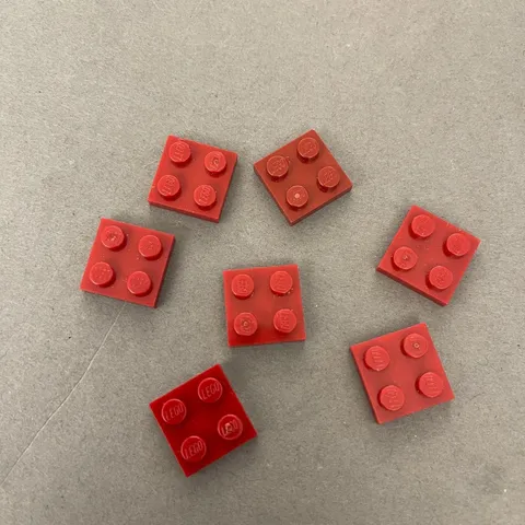 Lego 3022 Scarlet or Brick Red Replacement Parts Pieces Lot of 7