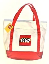 Lego Canvas Red and White Tote Bag Front Pocket 2017 NEW